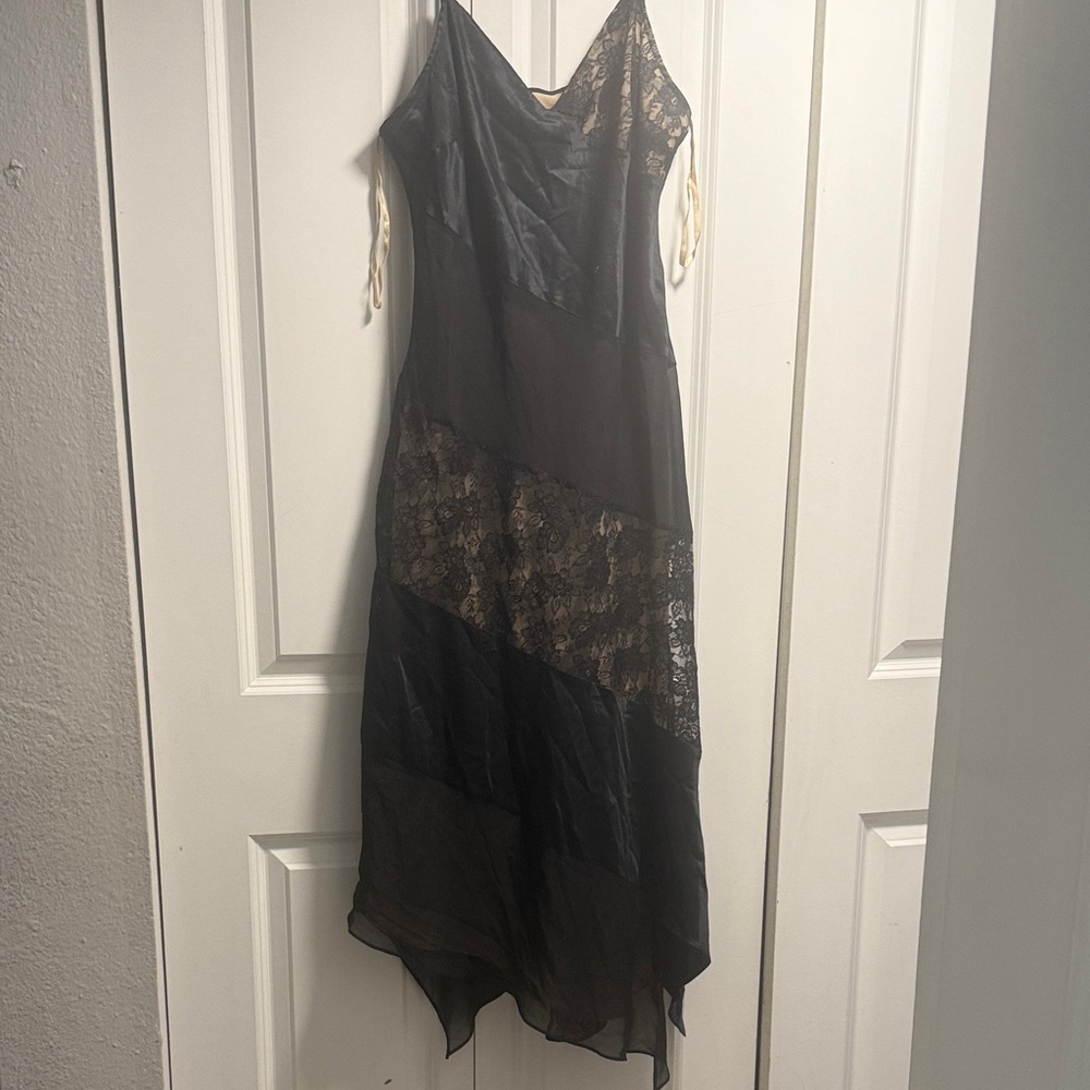 Express Black and Gold Asymmetrical Dress Size 13/14